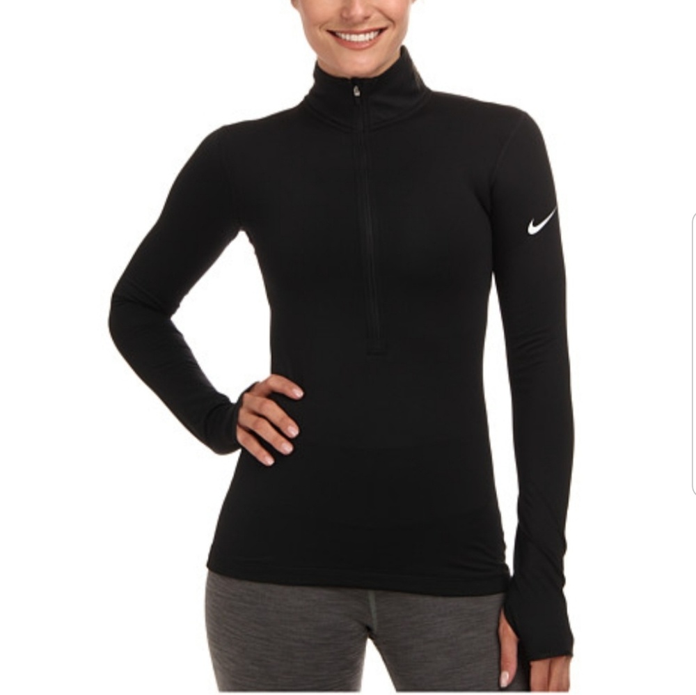 NIKE BLACK HALF ZIP